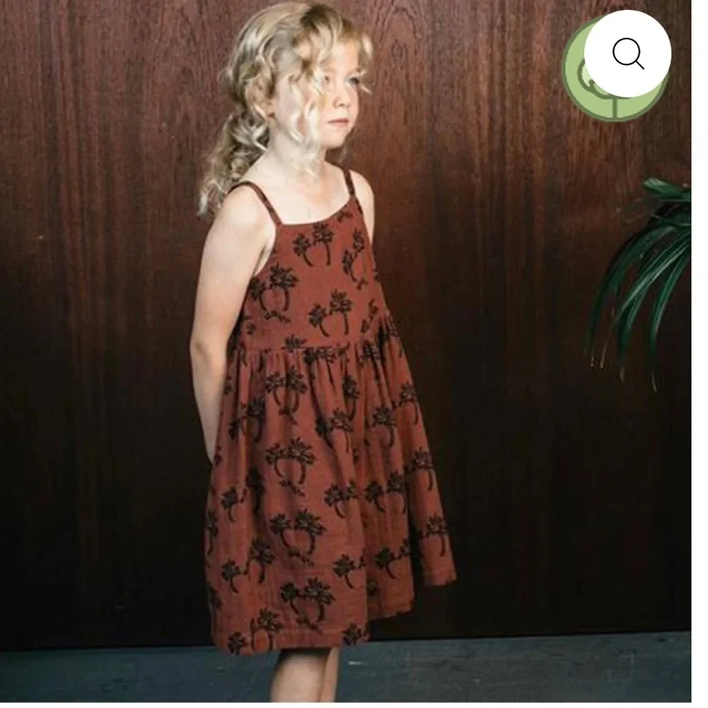 Floral Brown Kids Dress by Wynken